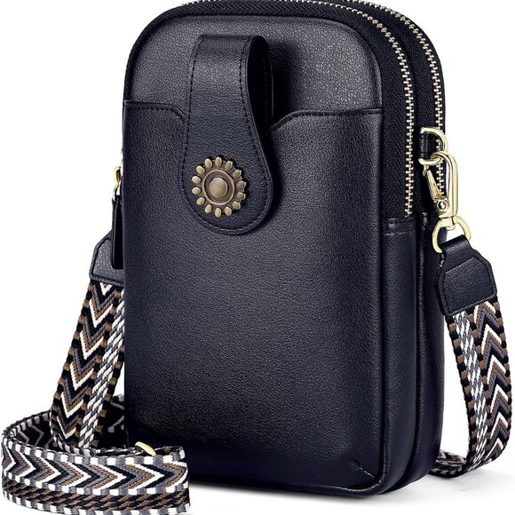 Leather Small Crossbody Purse for Women Cell Phone Bag Holder Wallet Purse Trave - Picture 1 of 6